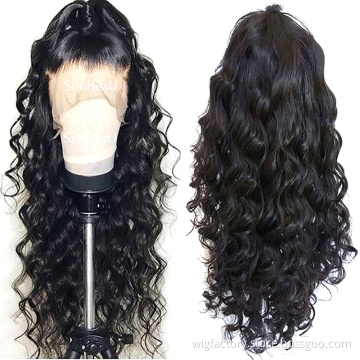 Factory wholesale virgin vendors lace front wig,100% human hair wig, 180% density peruvian lace front wigs natural curly